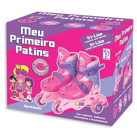 Patins Ajust Vel Tri Line Rosa Acess Rios A F Nix Submarino