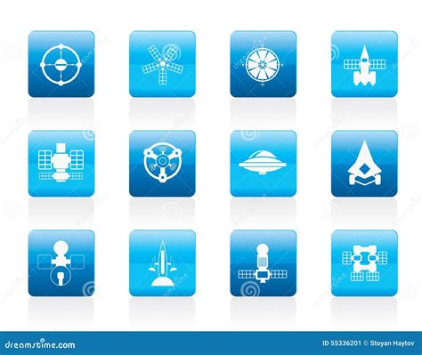 Diversas Clases De Iconos Futuros De La Nave Espacial Ilustraci N Del