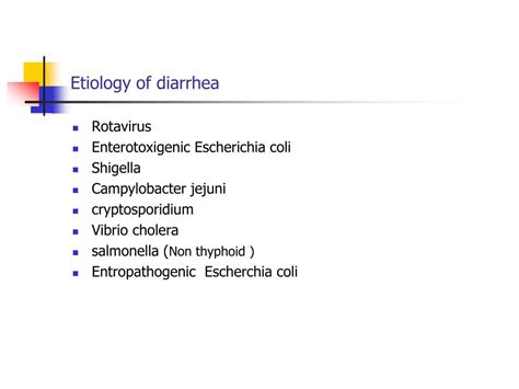 Ppt The Epidemiology And Etiology Of Diarrhea Powerpoint Presentation