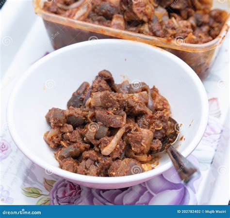 A Dish Of Spicy Peppered Goat Meat Known As Asun In Nigeria Stock Photo