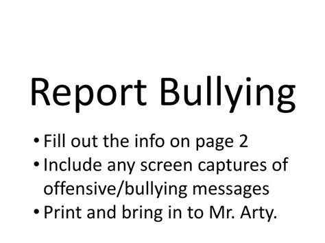 PPT - Report Bullying PowerPoint Presentation, free download - ID:6834800