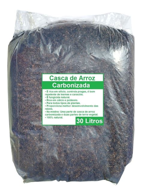 Casca De Arroz Carbonizada Para Suculentas Cactos 30 Litros Mercado Livre