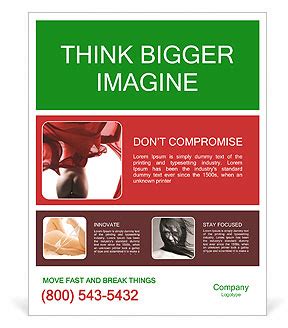 Naked Woman Covered In Red Shawl Poster Template Design ID