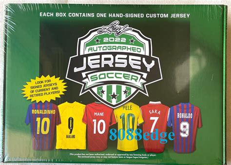 Leaf Autographed Soccer Jersey Factory Sealed Box Messi Pele