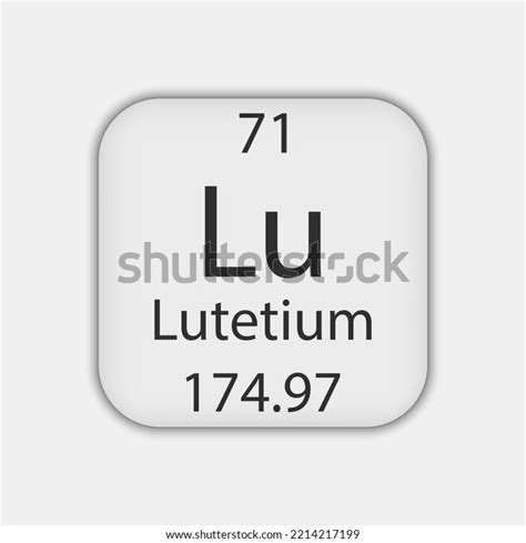 Lutetium Symbol Chemical Element Periodic Table Stock Vector (Royalty ...