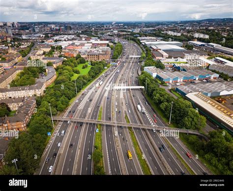 Aerial View Of M8 Motorway In Glasgow Scotland Uk Stock Photo Alamy