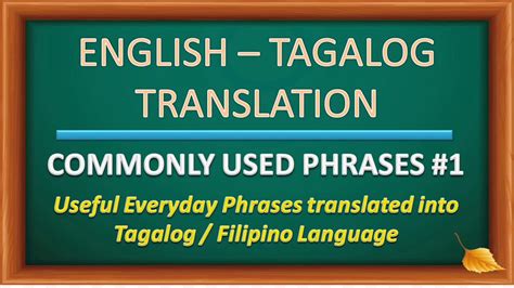 English Tagalog Translation Commonly Used Phrases Useful