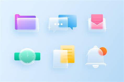 Gradient Glassmorphism Elements Icon Set Free Figma