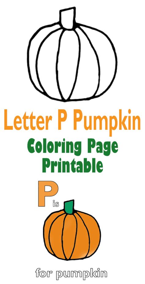 Free Letter P Coloring Page Pumpkin Printable Pdf A Crafty Life