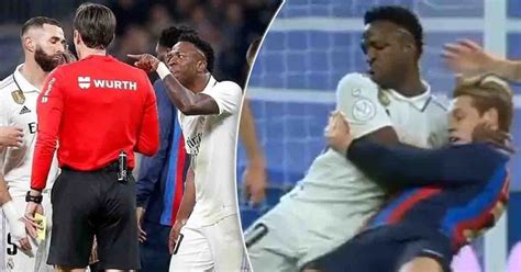 Two instances where Vincius could've been sent off against Barca, shown ...