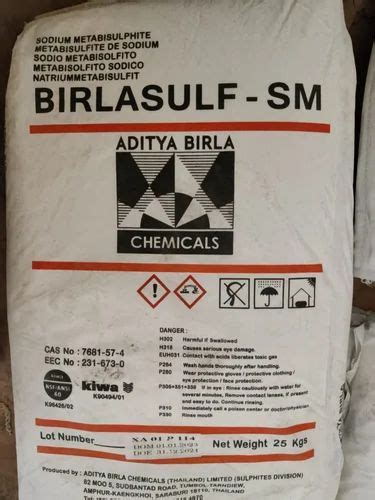 Smbs Sodium Metabisulphite Food Grade Birlasulf 25 Kg Bag At Best