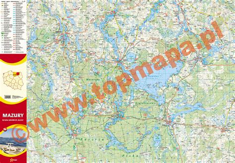 Mazury Kraina Wielkich Jezior Mapa Turystyczna Topmapa