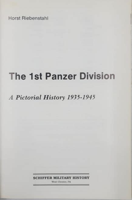 The 1st Panzer Division, 1935-1945 - SARCO, Inc