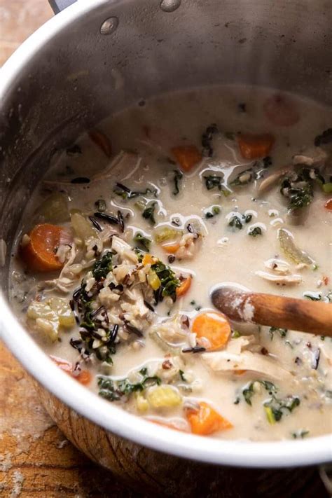 Creamy Wild Rice Chicken Soup With Roasted Mushrooms Half Baked Harvest