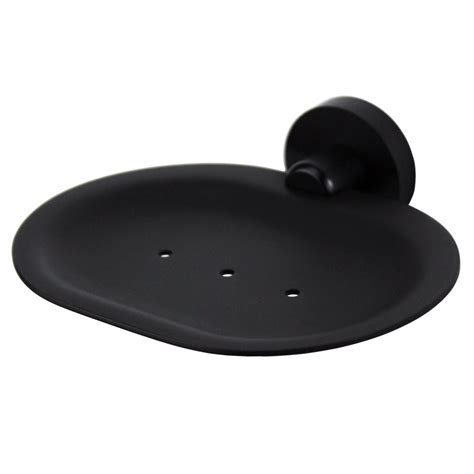 Mirage Round Soap Dish Holder Black Finish Acqua Bathrooms