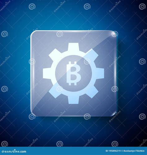 Icono De Bitcoin De Moneda De Criptodivisa Blanca Aislado En Fondo Azul