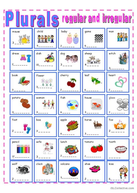 Regular And Irregular Plurals English Esl Worksheets Pdf And Doc