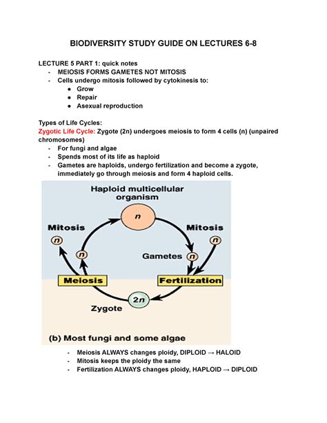 Biodiversity Study Guide Lecture 6 8 BIODIVERSITY STUDY GUIDE ON