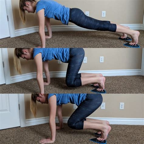 Core Slider Exercise Post Knee Tuck Start In A Plank Position