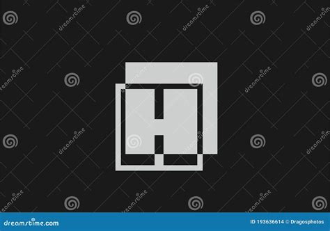 Grey Black White H Alphabet Letter Logo Icon Simple Line Design For Company Stock Vector