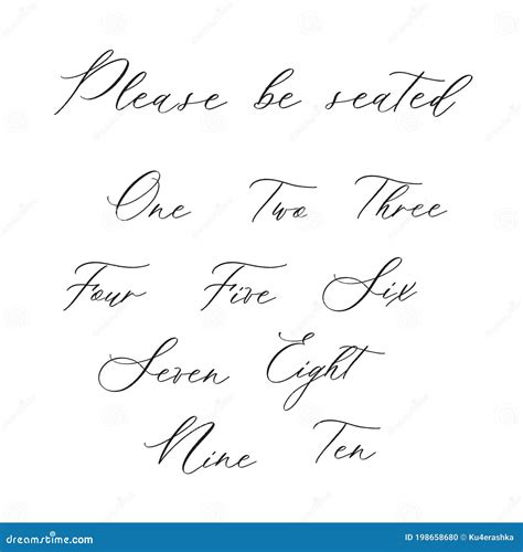 Please Be Seated Hand Drawn Modern Calligraphy Inscription For