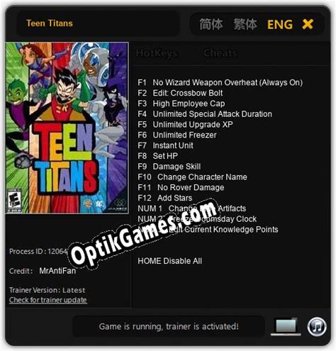 Teen Titans: Cheats, Trainer +15 MrAntiFan » Downloads from OptikGames.COM