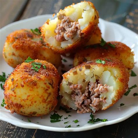 Croquettes de pommes de terre farcies à la viande un classique