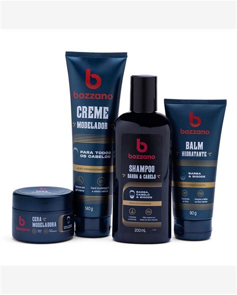 Riachuelo Kit Para Cabelo Barba E Bigode Bozzano Shampoo Balm Creme E Cera Modeladora 4