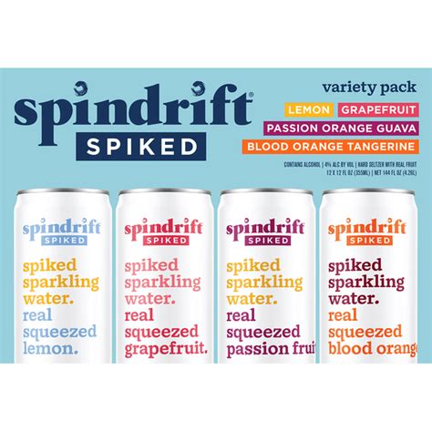 Spindrift Sparkling Water Spiked Variety Pack 12 Fl Oz Delivery Or