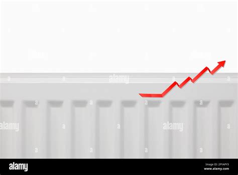 Increasing Energy Bills Rising Red Arrow On A Heating Radiator Cost Of Living Crisis