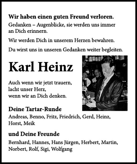 Traueranzeigen Von Karl Heinz Trauerportal Ihrer Tageszeitung