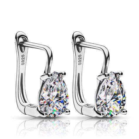 Moissanite Total Ct Silver Drop Earring Allegro Pl