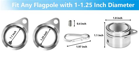 Amazon Hoople Flag Pole Rings Inch Pc Aluminum Alloy Flag