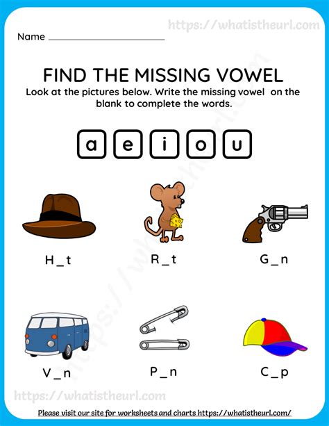 Vowel Worksheet 1st Grade