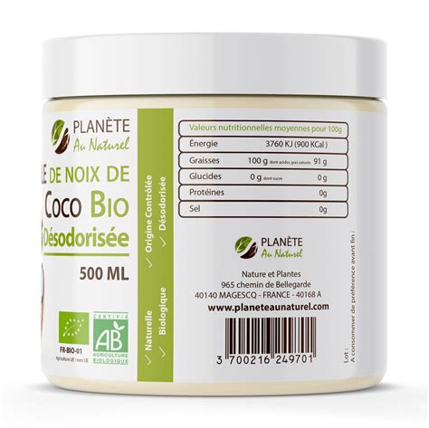 Huile De Coco D Sodoris E Bio Ml Plan Te Au Naturel