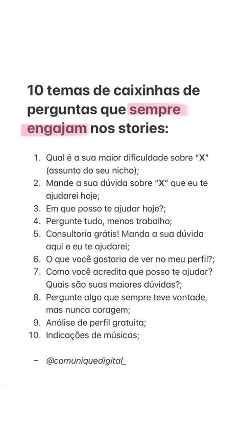 Ideias De Caixinhas De Perguntas No Instagram Para Ganhar Seguidores E