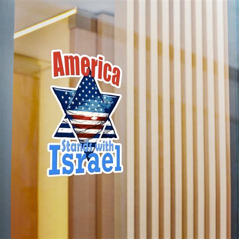 America Stands With Israel Vinyl Decal, Patriotic Blended Flags, Star ...