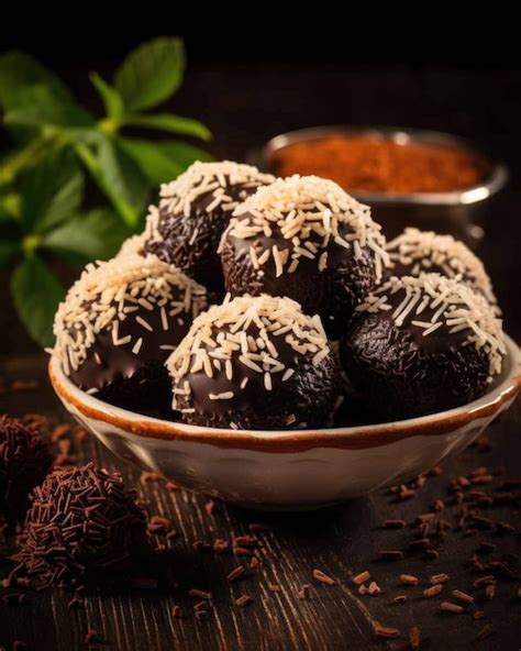 Premium AI Image | Delicious Brigadeiro brazilian food dish with dark ...