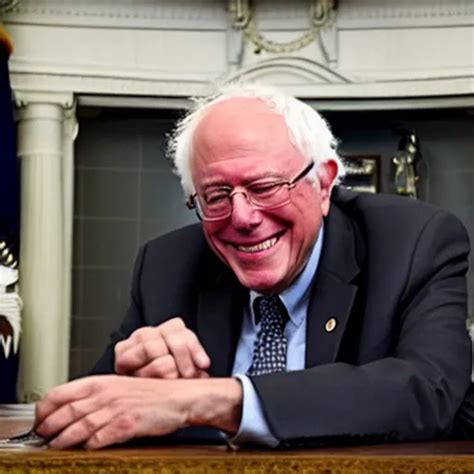 President Bernie Sanders Smiling In The Oval Office Stable Diffusion