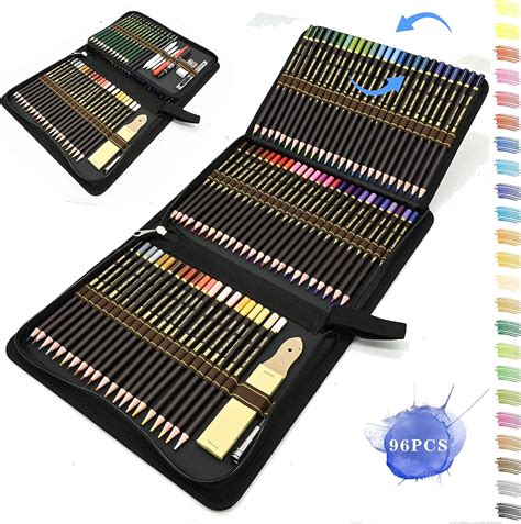 Pcs Professionnel Crayons Dessin Crayons De Couleur Kit De Croquis