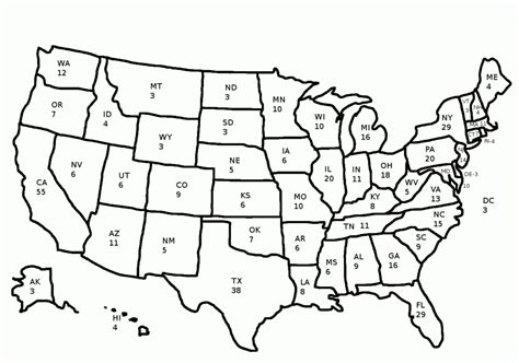 Printable Electoral College Map – Printable Map of The United States