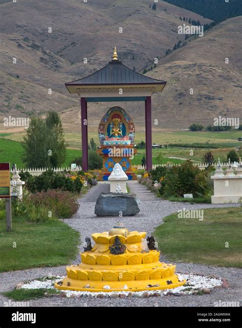 Views Of The Garden Of One Thousand Buddhas In Western Montana Stock