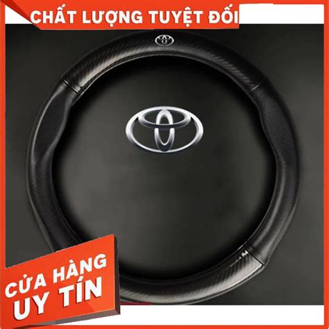 Bọc vô lăng cacbon xe TOYOTA Vios Innova Fortuner Camry Altis Yaris