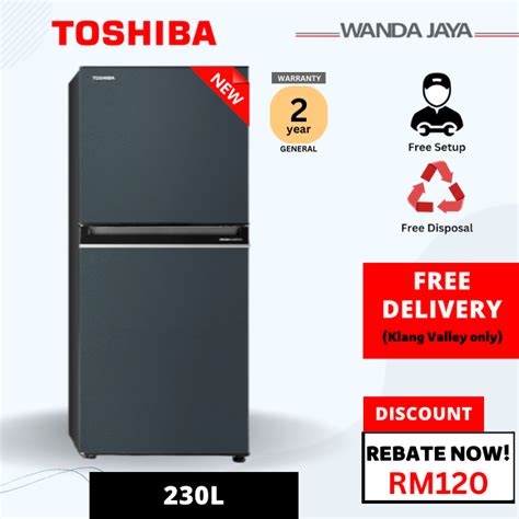 Free Delivery Toshiba 2 Door Fridge Inverter Gem Blue 230l 280l