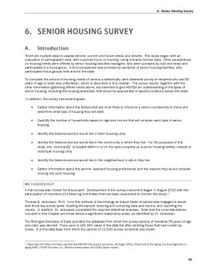 Fillable Online Mich 6 Senior Housing Survey 85 There Are Multiple