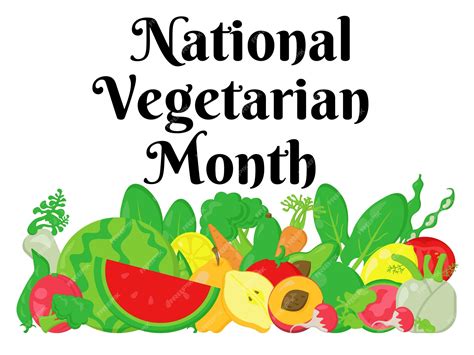 Premium Vector | National vegetarian month congratulatory or
