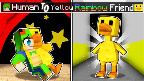 From Human To Yellow Rainbow Friend In Minecraft Youtube