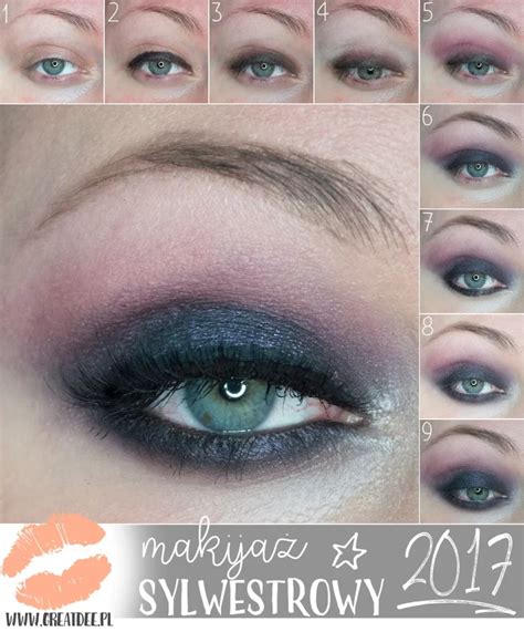 Makijaż sylwestrowy 2017 fioletowe smoky eye krok po kroku Greatdee