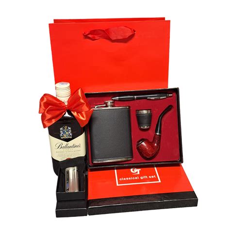 Set Cadou Pentru Barbati Set Cadou Clasical Gift Cu Pipa Plosca Pix