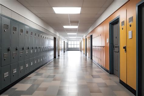 Premium Ai Image Row Of Lockers In A School Corridor 3d Render An